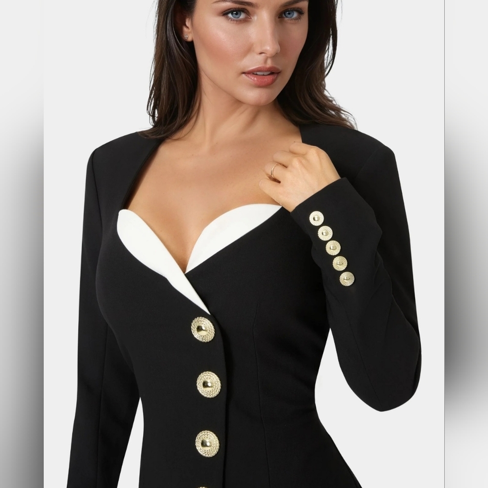 Bebe Alyssum Tuxedo Style Romper - Picture 4 of 5